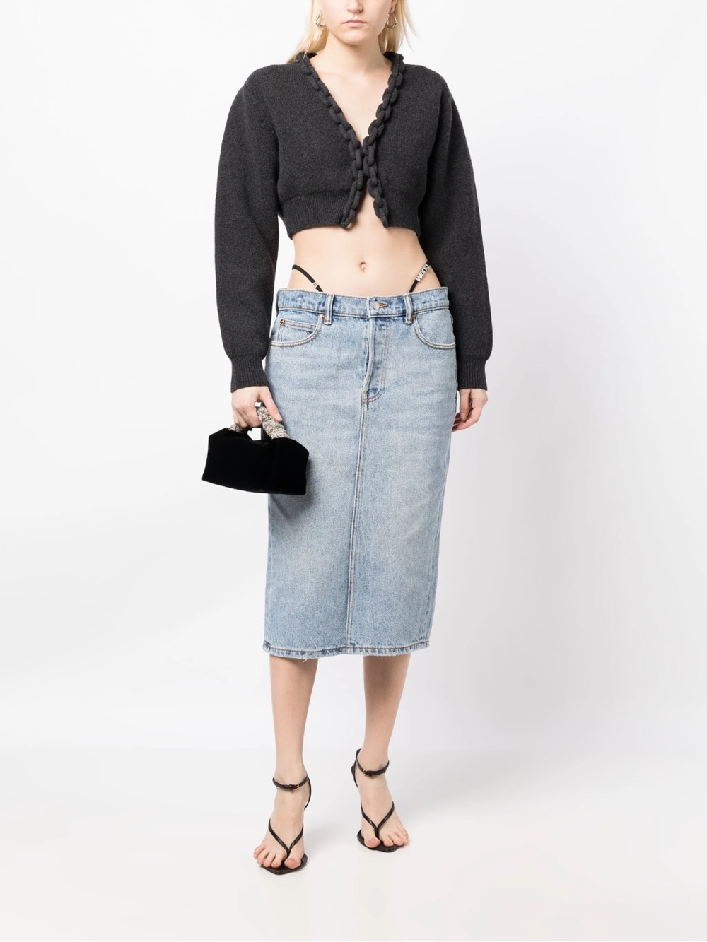 Alexander Wang Thong Denim Midi Skirt BNWT